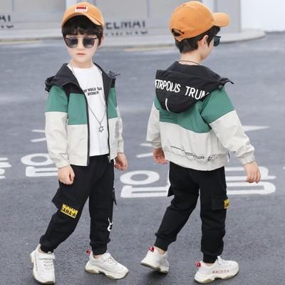 China 2020 Hip Hop Fashion Cotton Striped Wholesale Custom Design Bulk WindbreakerJacket Sets For Kids for sale