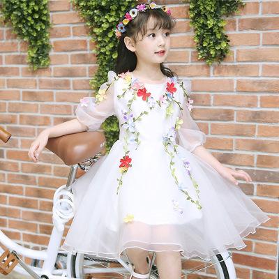 China Anti-wrinkle Western Style Girl Dress Bridesmaid Flower Dress For Party Kid Dance Performance Formal Dress for sale