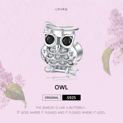 China Cute Most Selling Products Silver Owl Platinum Plate Award Sterling Necklace 925 Ribbon Bracelet for sale