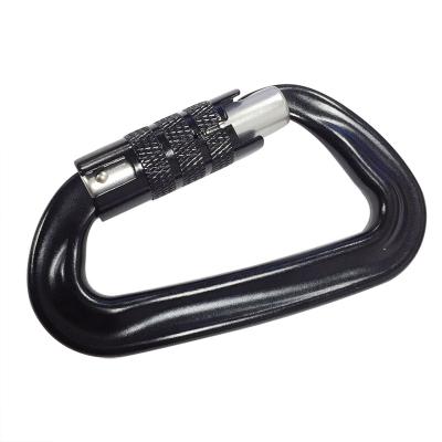 China Light weight hot-selling high quality custom D shaped hook Aluminum alloy D type self-locking Carabiner hook for hiking camp climbing for sale