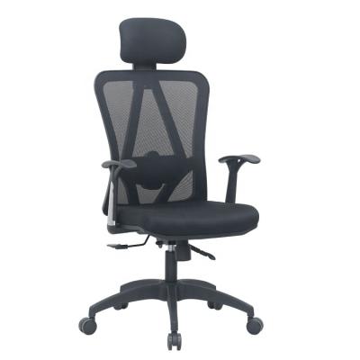 China Ergonomic Office Rotation Chair Staff Lumbar Office Director (Height) Support Adjustable Comfortable Black Swivel Furniture for sale