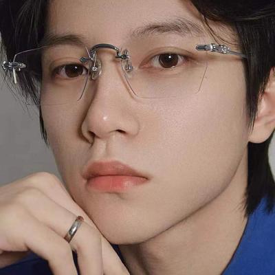 China High Quality Rimless Blue Light Men's Optical Blue Light Metal Glass Reading/Decoration Fashion Glasses for sale