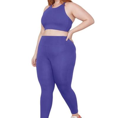 China Oversized Polyester + Spandex Women Sports Sets Sports Bra Shorts Pants Women Yoga Sets Plus Size Tracksuit For Yoga for sale