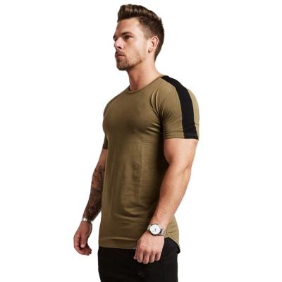 China New Sleeve T-shirt GYM T-shirt Bodybuilding Fitness Sport O-Neck Casual Breathable Short Custom Running T-shirt Thin Tees Tops for sale