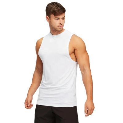 China Wholesale Newest Mens Tank Top QUICK DRY 95%Cotton 5% Custom Logo Stringer Boys White Spandex Vest Gym Clothes Men Fitness for sale