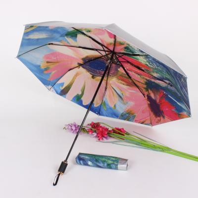 China Double Swivel Parasol Umbrella Super Quality For Lady Umbrella UPF 50+ With Flower Heronsbill And Rose for sale