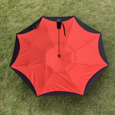 China Innovative Full Automatic Reverse 3 Double Layer Umbrella Swivel Umbrella Double Folds for sale