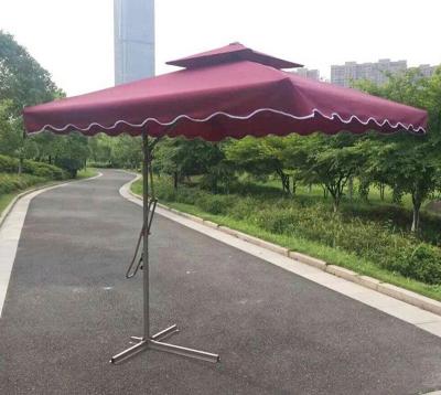 China Waterproof Large Square Parasol Umbrella Patio Outdoor Garden Sombrilla For Beach Restaurant Chest Store for sale