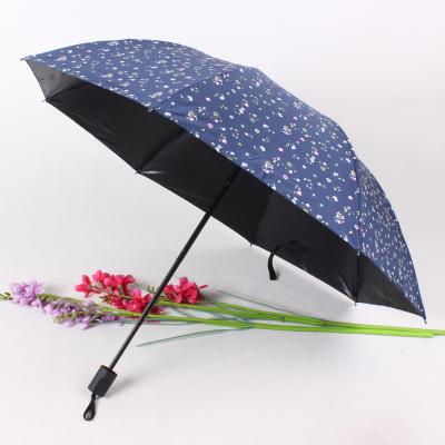 China Chromatic Double Swivel Small Flower Design Parasols Umbrella Mini Folding Umbrella With Black Coating for sale