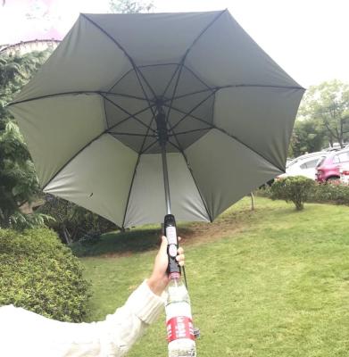 China Hang Most Popular UV Protection Fan Umbrella With Water Spray for sale