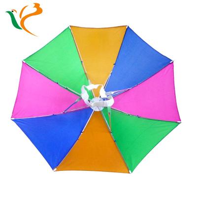 China Professional Portable Rainbow Umbrella Gift Clear Polyester Factory Supply Umbrella Hat for sale