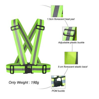 China Water Proof Adjustable High Visibility Reflective Strips Ties Safety Vest Outdoor Reflective Belt for sale