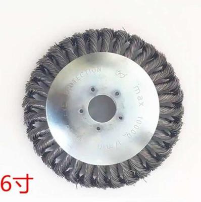 China 6 8 Inch Grass Weed Brush Cutter blade Steel Wire Wheel Trimmer Head for Garden Weed Cleaning Tool for sale