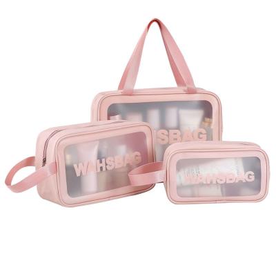 China Fashion Large Capacity Fashion PU PVC Makeup Bag Waterproof Zipper Travel Zipper Cosmetic Pouch Cosmetic Bag With Printed Logo for sale