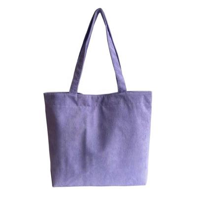 China Wholesale Custom Cute Reusable Single Handled Tote Bag Corduroy Shopping Bag Good Quality Large For Women for sale