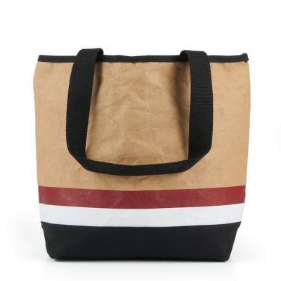 China Custom Eco-Friendly Recyclable Vintage Tyvek Kraft Paper Packaging Sustainable Paper Bag Washable Tote Bag With Logo for sale