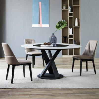 China (Other) adjustable Italian round dining table with built-in turntable for sale