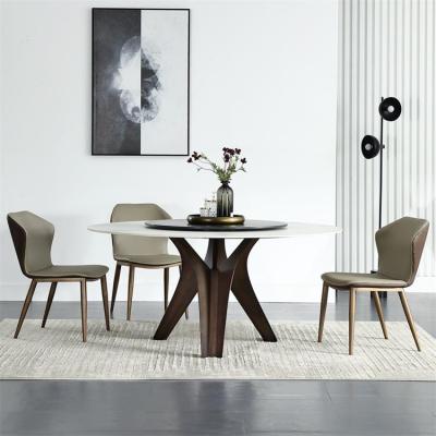 China (Other) Italian Round Adjustable Rock Slab Dining Table for sale