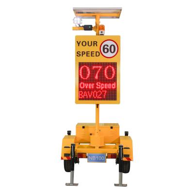 China Solar Trailer High Precision Lpr Radar 4 Line Display Speed Limit Sign for sale