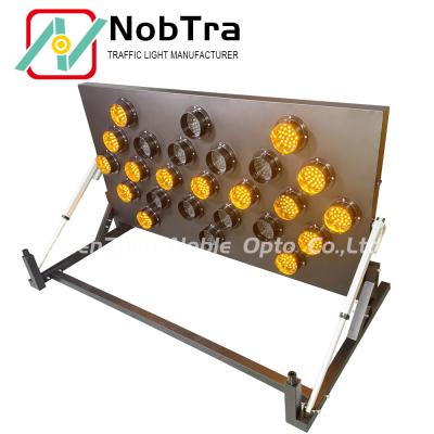 China Solar Battery LED Arrow Sign Board with 25 Amber LEDs for Vehicle or Trailer Mount for sale