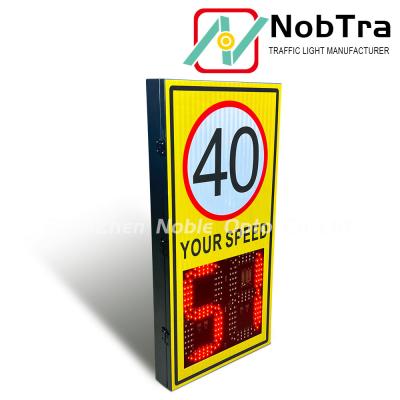 China Solar Powered Radar Feedback Sign 1-250km/h Speed Limit Painted Iron Board for sale