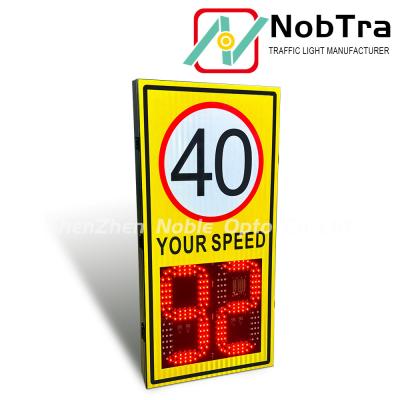 China 2 Digits Solar Speed Feedback Display for Road Safety Speed Limit 1-250km/h Weatherproof IP54 for sale