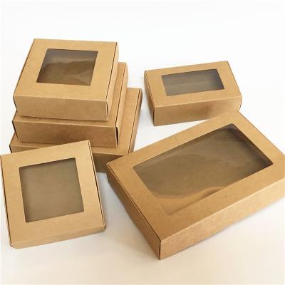 China Handmade PVC Window Packaging Paper Box Transparent Jewelry Gift Packaging Box Wedding Favors Candy Box for sale