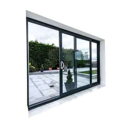 China Sound Insulation Panoramic Black Outside Large Patio Patio Doors Hurricane Glass Wholesale With Door Replacement Glass Exterior for sale