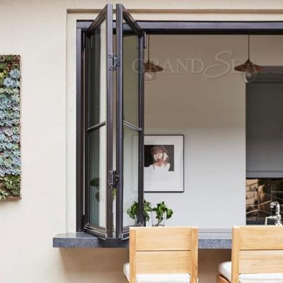 China New Arrival Screen Magnetic Fold Up High Quality Bi-Folding Aluminum Glass Stained Glass And Door Aluminum Fold Up Window Wall System for sale