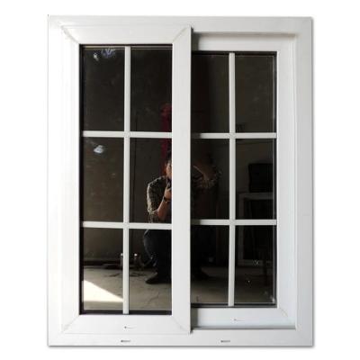 China Magnetic Screen Outside Aluminum Sliding Window And Doors With White Grill Design For Double Tempered Glass Aluminum Sliding Windows for sale