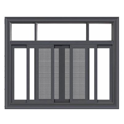 China Latest Vanguard Magnetic Solutions Screen Design Exterior Double Glazed 3 Track Three Panel Sliding Stained Glass Aluminum Screen Window for sale