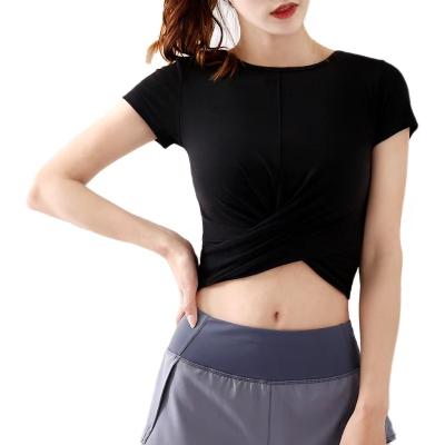 China New Colors Breathable Breathable Gym Wear Women's Youth Sports T-shirt Yoga Crop Seamless Top for sale