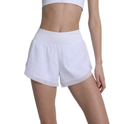 China New Breathable Fitness Shorts Ladies High Waist Pieces Fake Hot Pants Both Yoga Runs Breathable Quick Dry Shorts for sale