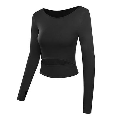 China Wholesale Custom Breathable Logo Stand-Collar Long Sleeve Sexy Crop Top For Ladies for sale