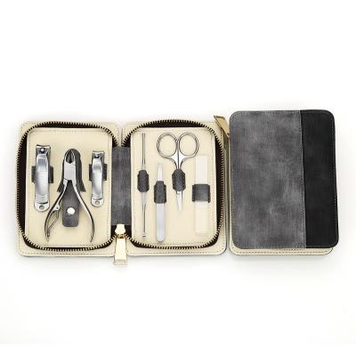 China PU + Professional Stainless Steel Manicure Set Nail Clipper Kit Pedicure Care Tools Stainless Steel Women Grooming Kit for sale