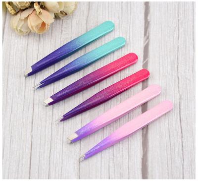 China Eyebrow Eyelash Extension Tweezers Lash Tweezer Set Private Label Stainless Steel with Custom Colors Eyebrow Tweezers for sale