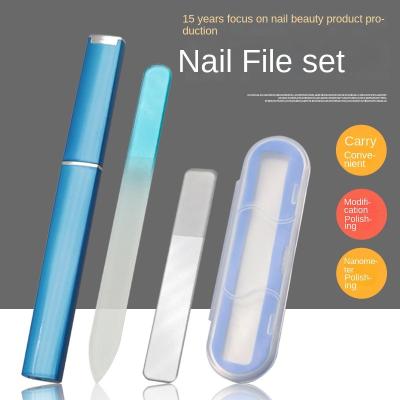 China Glass Nail File Set Manicure Buffing Glass Manicure Nano Glass Buffing Nail File Beauty Tool Kit JX22 for sale