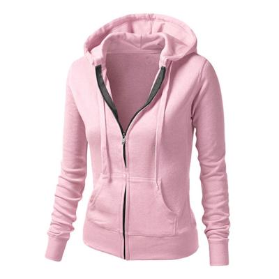 China Wholesale Breathable Women's Long Hoodie Zip Up Jacket Sweater Tops for sale