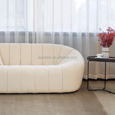 China Modern Home Fabrics Sofa Bed New Design Furniture Nordic Couch Living Room 2 Seat White Sofas for sale