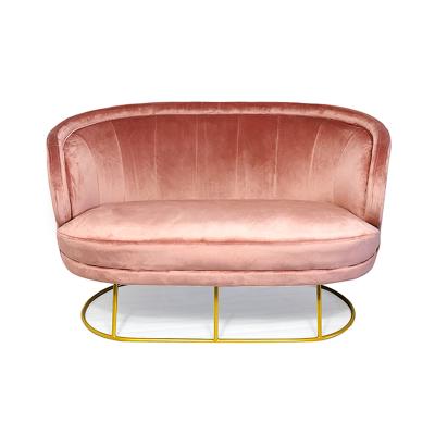 China Modern Pink Sofa Velvet Love Seat Sofa Bed Living Room Bedroom Sofa for sale