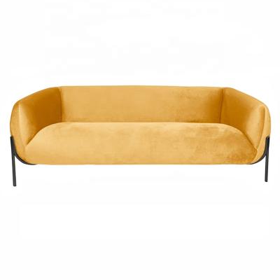 China Modern Orange Sofa Bed Hotel Living Room 3 Seater Fabric Sofa Nordic Furniture Luxury Modern Long Couch Sofas for sale