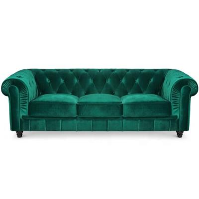 China Sofa Bed Laynsino Living Room Furniture Velvet Long Couches Modern Luxury Velvet Chesterfield Sofas for sale