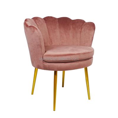 China Universal Dining Room Furniture Upholstered Rose Gold Leg Armchair Luxury Dining Chairs for sale