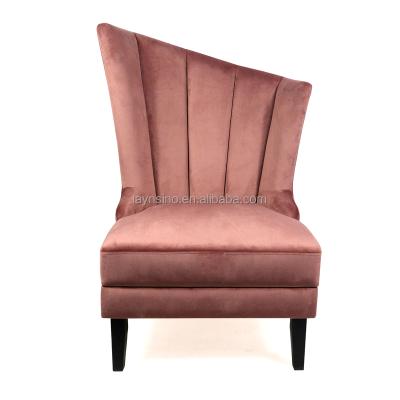 China Latest Designs Nordic Reclining Accent Chair , Luxury Pink Velvet Wing Back Chair For Living Room for sale