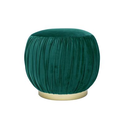 China Morden Round Lantern Velvet Stool Golden Low Stool for sale