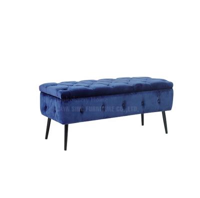 China Storage Bedroom Furniture Tufted Storage Bench , Velvet Ottoman Bench With Storage for sale