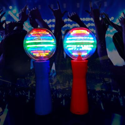 China Christmas Or Other Festival LED Ball Magic Wand Music Spinning Light Up Spinning Magic Wand LED Spinner Wand For Kids Toys for sale