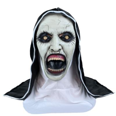 China Nun Valak Mask Party Decoration Real Touch Nuns Halloween Scary Latex Emulsion Supplies Halloween Mask_ for sale