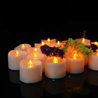 China Mini Plastic Wave Mouth Flickering LED Tea Light Flameless Battery Operated Candle For Home Decor for sale