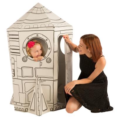 China Custom Promotional Kids Cardboard Coloring Home Theater House With Markers for sale